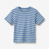 Wheat Main T-skjorte S/S Fabian T-Shirt 1048 blue stripe