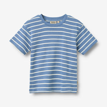 Wheat Main T-skjorte S/S Fabian T-Shirt 1048 blue stripe
