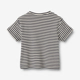 Wheat Main T-skjorte S/S Fabian T-Shirt 9432 navy rib stripe