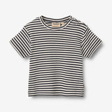 Wheat Main T-skjorte S/S Fabian T-Shirt 9432 navy rib stripe