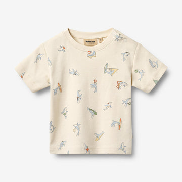 Wheat Main T-skjorte S/S Fabian T-Shirt 9669 whale friends
