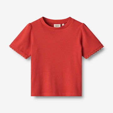 Wheat Main  T-skjorte S/S Iris Jersey Tops and T-Shirts 2072 red