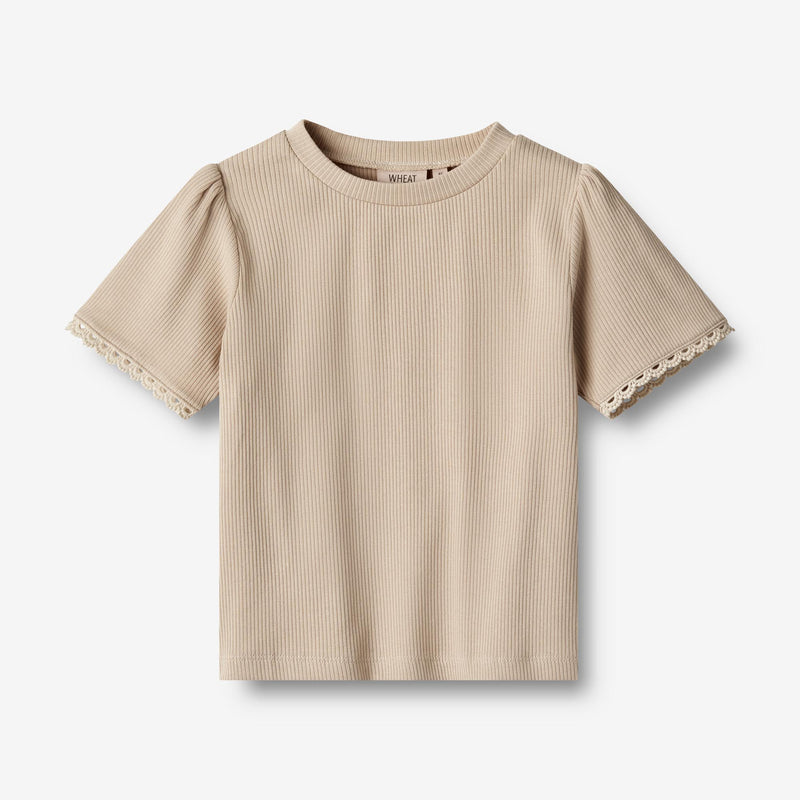 Wheat Main  T-skjorte S/S Iris Jersey Tops and T-Shirts 3162 feather gray