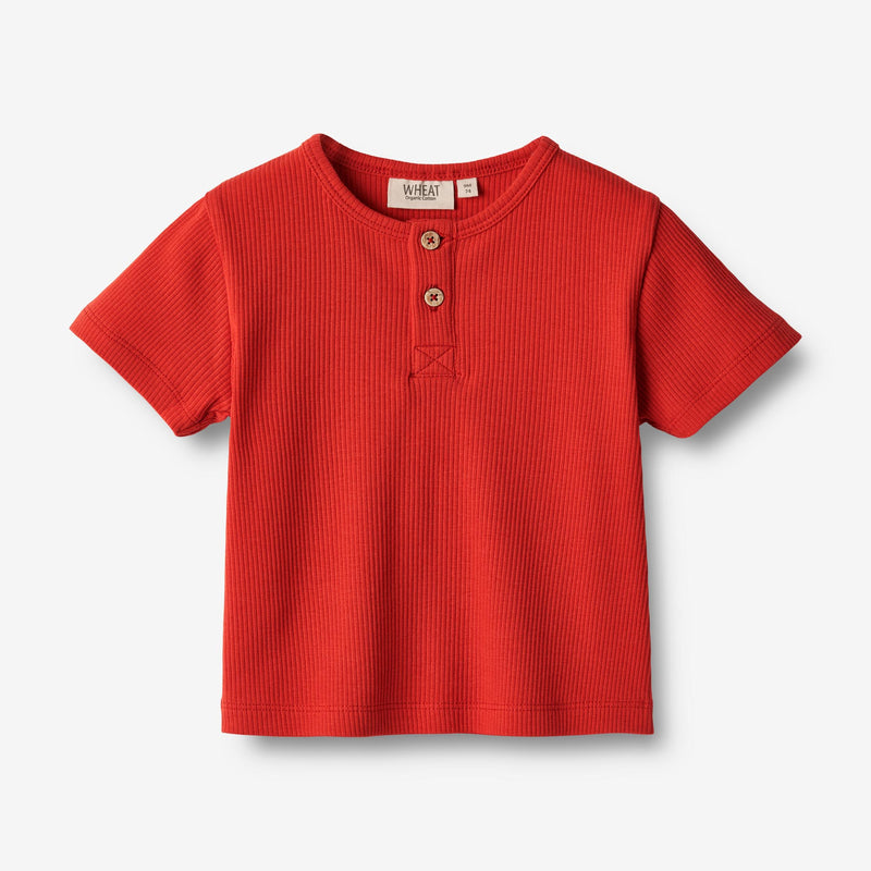 Wheat Main  T-skjorte S/S Lumi Jersey Tops and T-Shirts 2072 red
