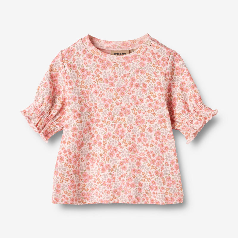 Wheat Main  T-skjorte S/S Norma Jersey Tops and T-Shirts 2475 rose flowers