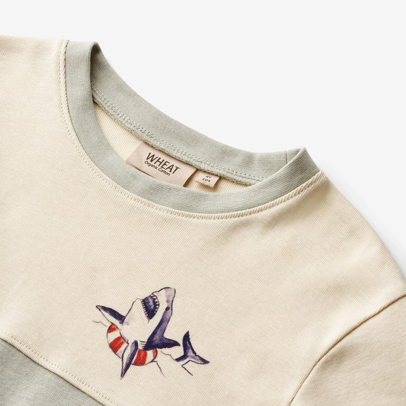 Wheat Main  T-skjorte S/S Oliver Jersey Tops and T-Shirts 1475 sea mist