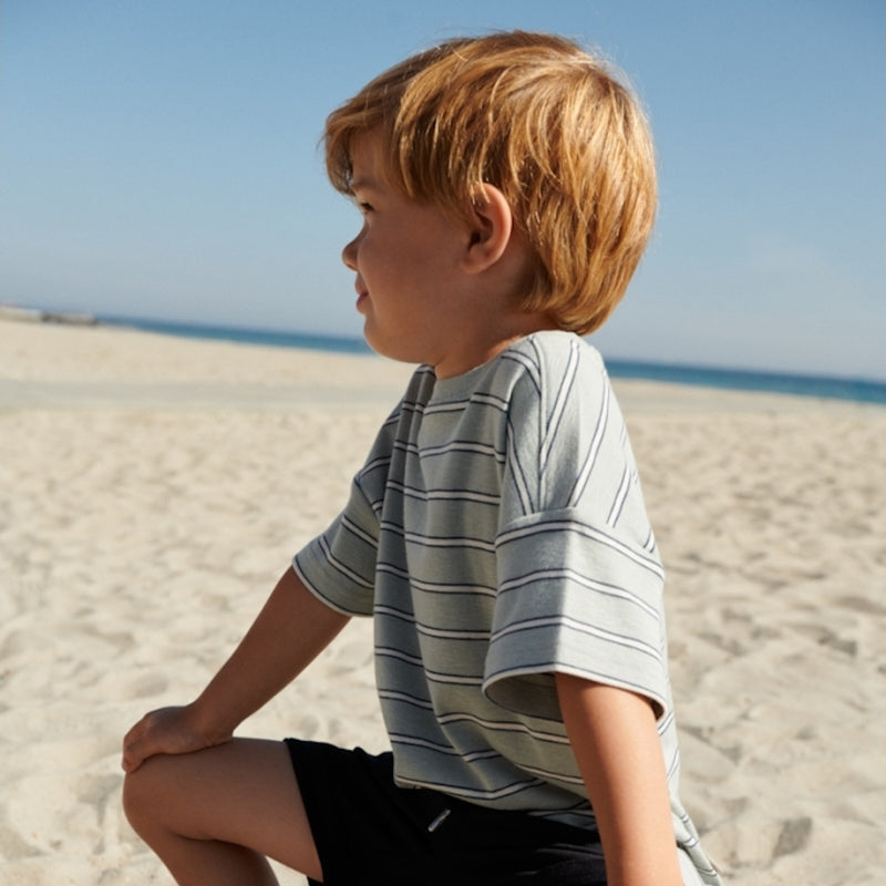 Wheat Main  T-skjorte S/S Tommy Jersey Tops and T-Shirts 1476 sea mist stripe