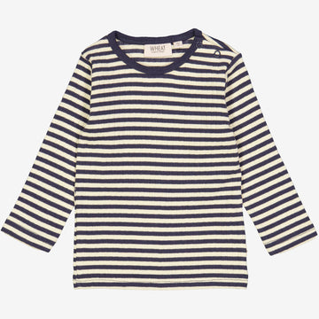 Wheat Main  T-skjorte Striper LS | Baby Jersey Tops and T-Shirts 1387 midnight stripe