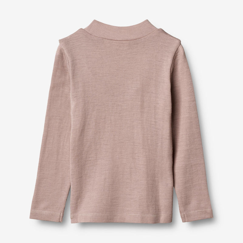 Wheat Wool T-skjorte Ull Ruffle LS Jersey Tops and T-Shirts 2086 dark powder 