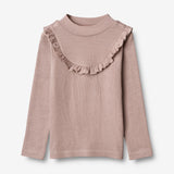 Wheat Wool T-skjorte Ull Ruffle LS Jersey Tops and T-Shirts 2086 dark powder 