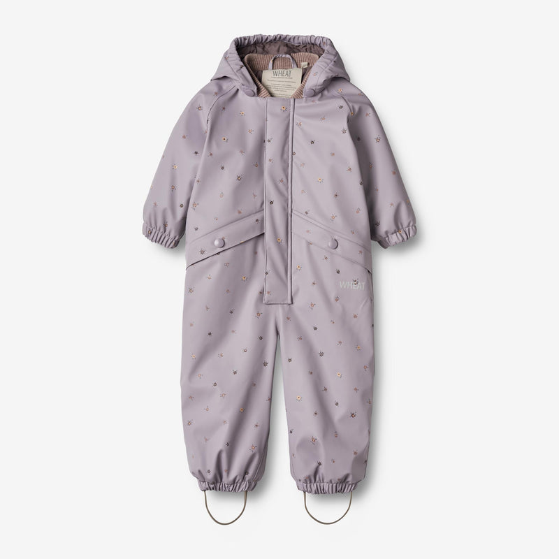 Wheat Outerwear Termo Regndress Aiko | Baby Rainwear 1347 lavender flowers