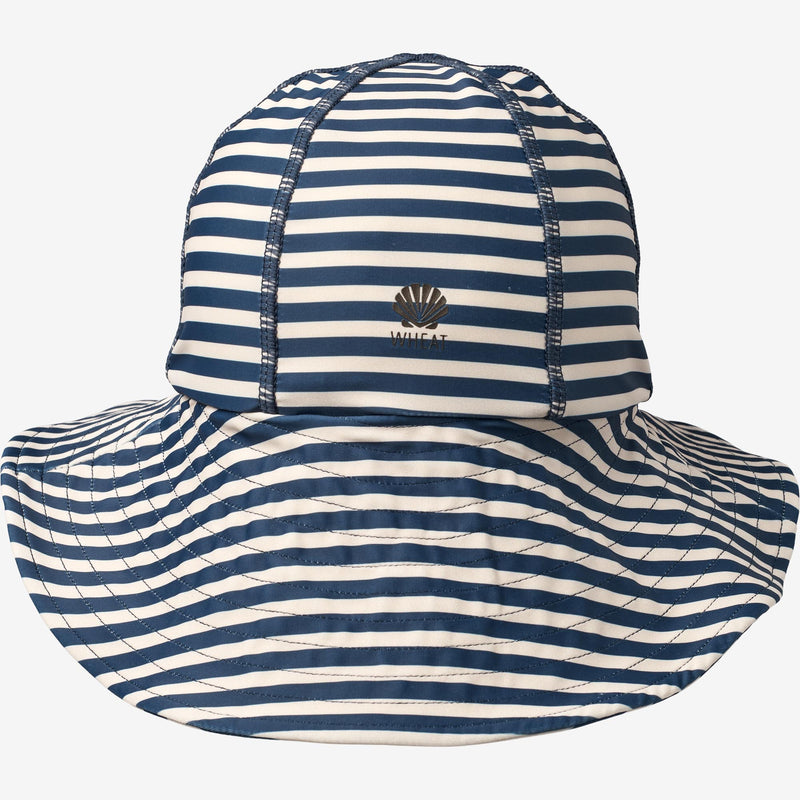 Wheat Main  UV Solhatt Swimwear 1325 indigo stripe