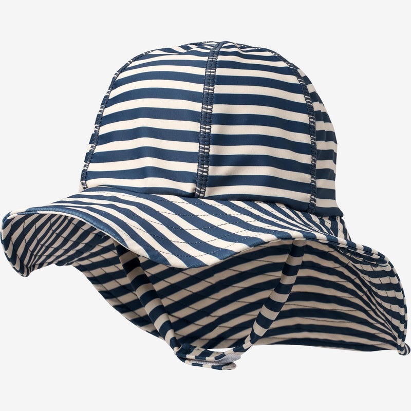 Wheat Main  UV Solhatt Swimwear 1325 indigo stripe