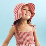 Wheat Main UV Solhatt Bora Accessory 9657 red stripe flowers