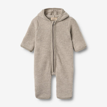 Wheat Wool Uld Fleece Heldragt Ata Jumpsuit 3204 khaki melange