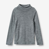 Wheat Wool Ull Rullekrave Aksel Jersey Tops and T-Shirts 0224 melange grey