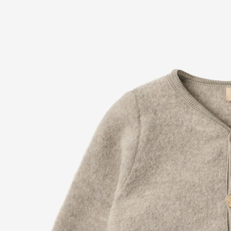 Wheat Wool Ull Fleece Cardigan Kari Sweatshirt 3204 khaki melange