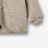 Wheat Wool Ull Fleece Cardigan Kari Sweatshirt 3204 khaki melange
