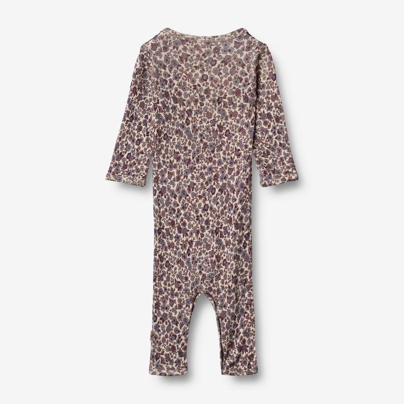 Wheat Wool Ull Jumpsuit Gatherings | Baby Jumpsuits 1493 purple flowers