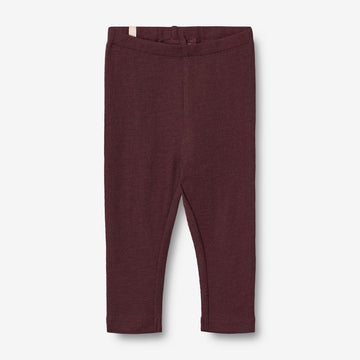Wheat Wool  Ull Leggings | Baby Leggings 2118 aubergine