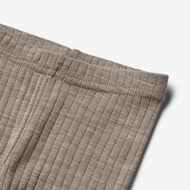 Wheat Wool Ull/Silke Leggings Agi | Baby Legging 3204 khaki melange