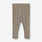 Wheat Wool Ull/Silke Leggings Agi | Baby Legging 3204 khaki melange