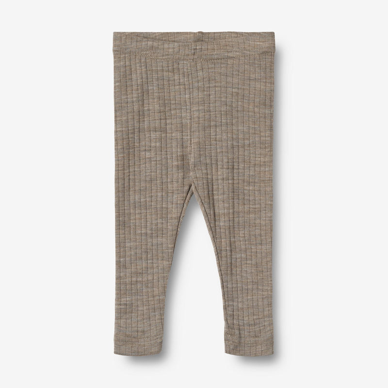 Wheat Wool Ull/Silke Leggings Agi | Baby Legging 3204 khaki melange