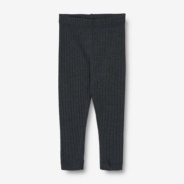 Wheat Wool Ull/Silke Leggings Agi | Baby Legging 1432 navy
