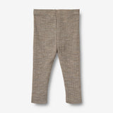 Wheat Wool Ull/Silke Leggings Agi | Baby Leggings 3204 khaki melange