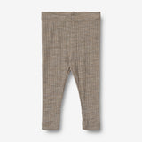 Wheat Wool Ull/Silke Leggings Agi | Baby Leggings 3204 khaki melange