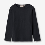 Wheat Wool  Ull T-skjorte LS Jersey Tops and T-Shirts 1432 navy
