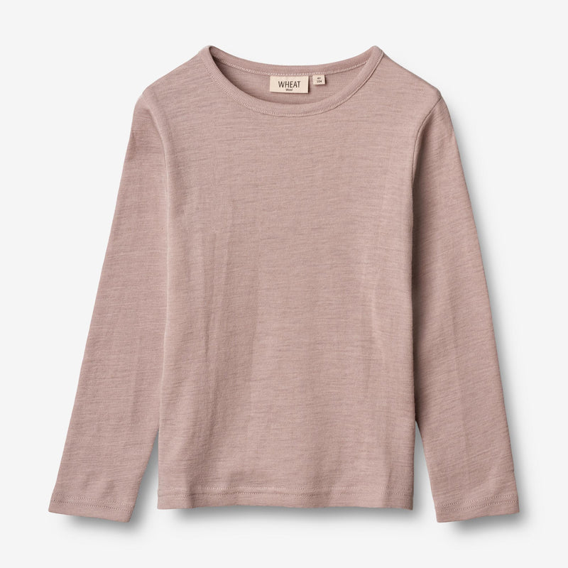 Wheat Wool  Ull T-skjorte LS Jersey Tops and T-Shirts 2086 dark powder 