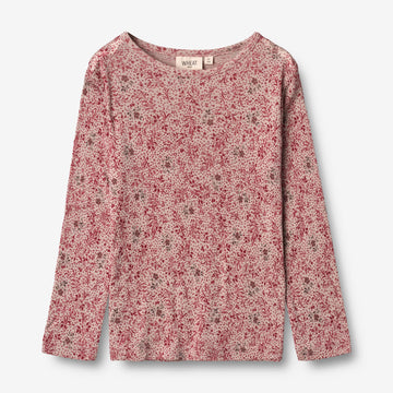 Wheat Wool  Ull T-skjorte LS Jersey Tops and T-Shirts 2392 cherry flowers