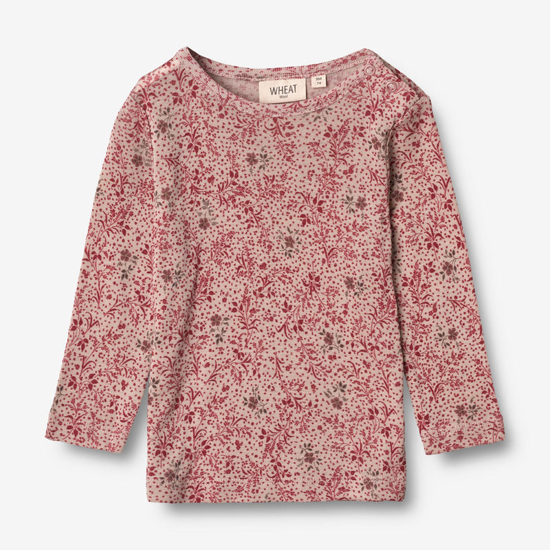 Wheat Wool  Ull T-skjorte LS | Baby Jersey Tops and T-Shirts 2392 cherry flowers