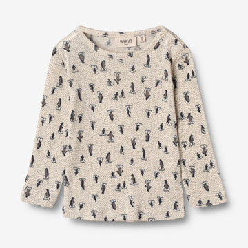 Wheat Wool  Ull T-skjorte LS | Baby Jersey Tops and T-Shirts 9512 penguins on ice
