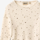 Wheat Main Ull T-skjorte L/S Alfie T-Shirt 9732 eggshell stars