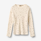 Wheat Main Ull T-skjorte L/S Alfie T-Shirt 9732 eggshell stars