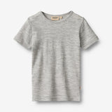 Wheat Main Ull T-skjorte S/S Seo T-Shirt 0224 melange grey