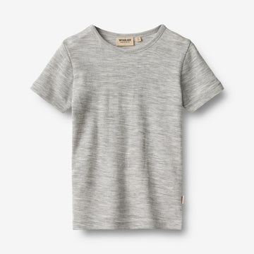 Wheat Main Ull T-skjorte S/S Seo T-Shirt 0224 melange grey