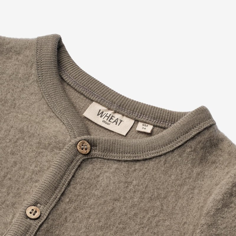 Wheat Wool Ullfleece Cardigan | Baby Sweatshirts 0099 grey stone