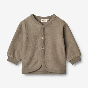 Wheat Wool  Ullfleece Cardigan | Baby Sweatshirts 0099 grey stone