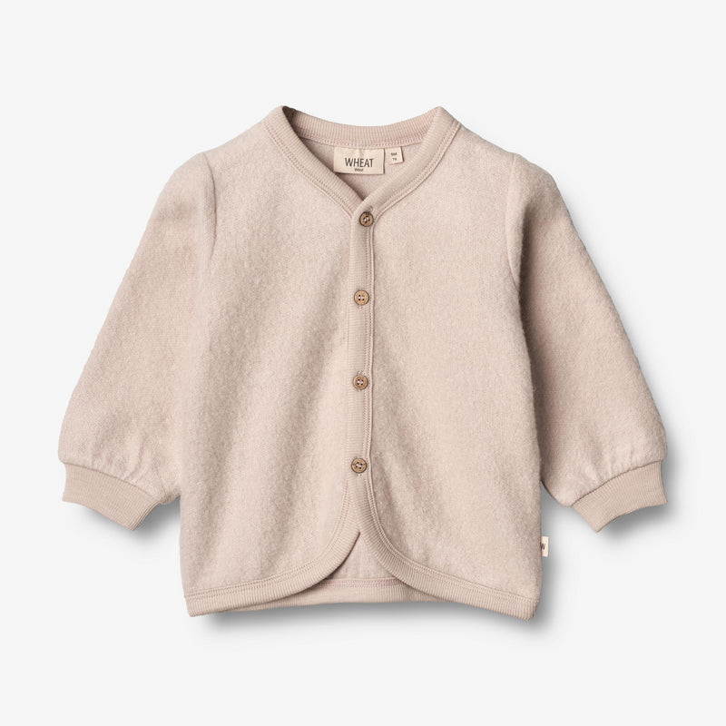 Wheat Wool  Ullfleece Cardigan | Baby Sweatshirts 1356 pale lilac