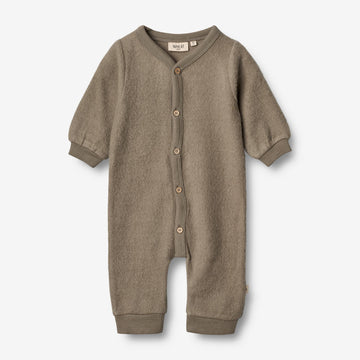 Wheat Wool  Ullfleece Jumpsuit | Baby Jumpsuits 0099 grey stone