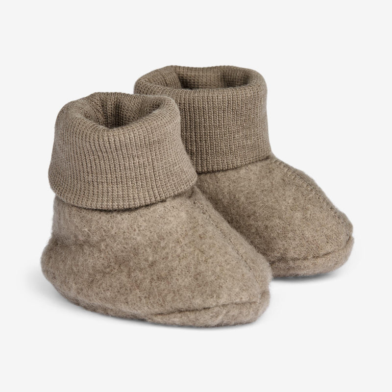 Wheat Wool  Ullfleecetøfler | Baby Acc 0099 grey stone