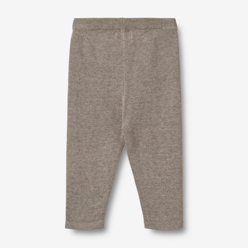 Wheat Main Ullstrikkebukse Neel | Baby Trousers 3229 warm grey melange