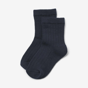 Wheat Main Ullribbesokker Vilde Socks/Tights 1432 navy
