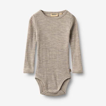 Wheat Main Wool silk body L/S Lucca Body 3204 khaki melange