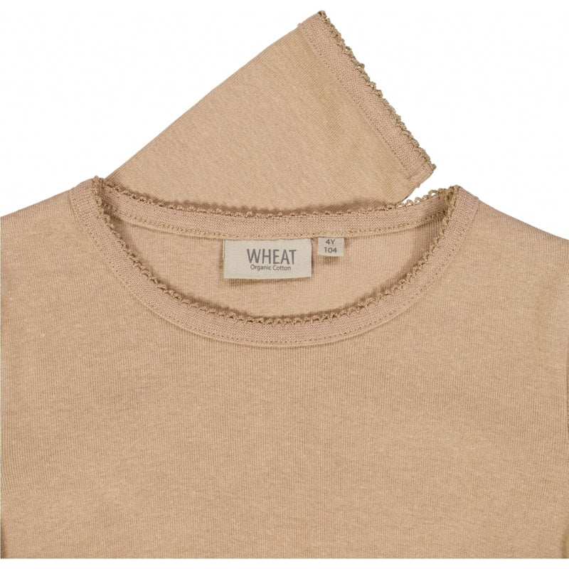 Wheat  Basic Jente T-Shirt LS Jersey Tops and T-Shirts 3320 affogato