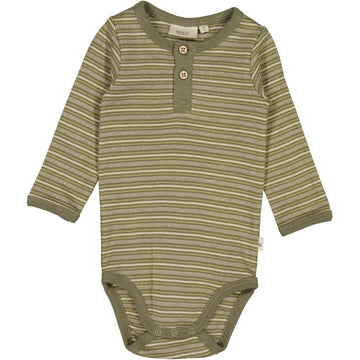Wheat Main Body Placket LS Underwear/Bodies 2185 heather green stripe
