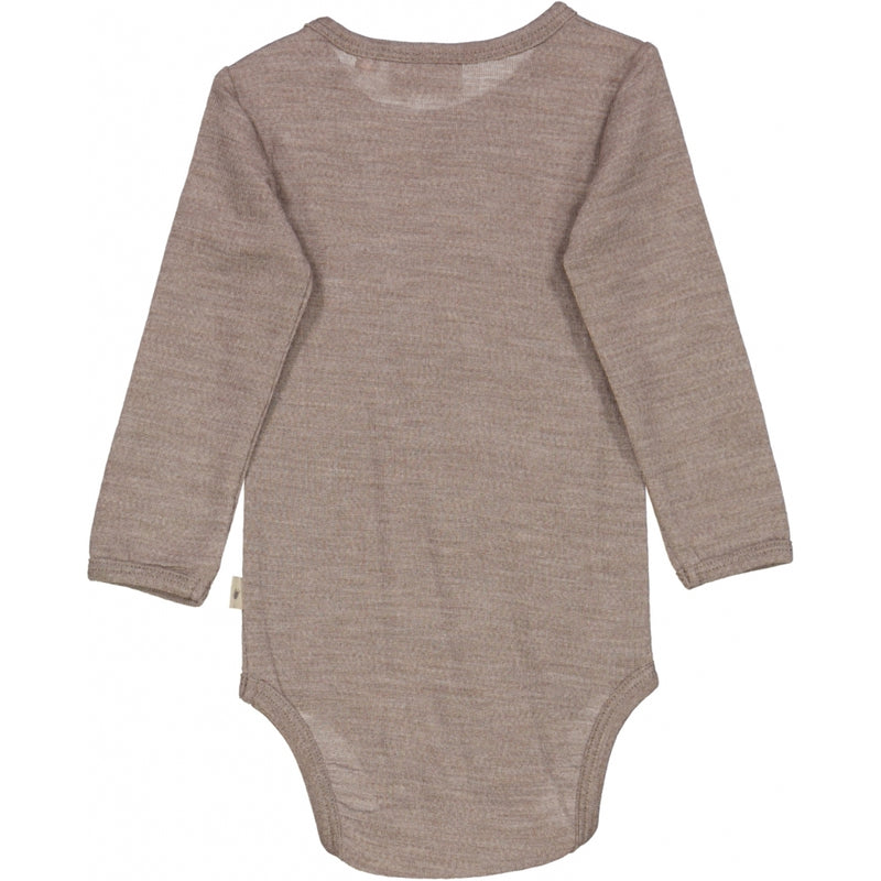 Wheat Wool Body Plain Ull LS Underwear/Bodies 3211 grey khaki melange